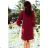 190-8 MARGARET dress with lace on the sleeves - Burgundy color
