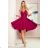 300-4 PATRICIA - long lace neckline dress - Burgundy color
