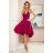 300-4 PATRICIA - long lace neckline dress - Burgundy color
