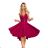 300-4 PATRICIA - long lace neckline dress - Burgundy color
