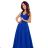 CINDY long dress with a neckline - classic blue
