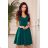 307-2 POLA Dress with Frills on the Neckline - Green
