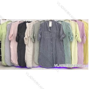 Long Sleeve Tunic Shirt 3/4 Sleeves Ladies Oversized (UNI XL-2XL) ITALIAN FASHION IML20070304