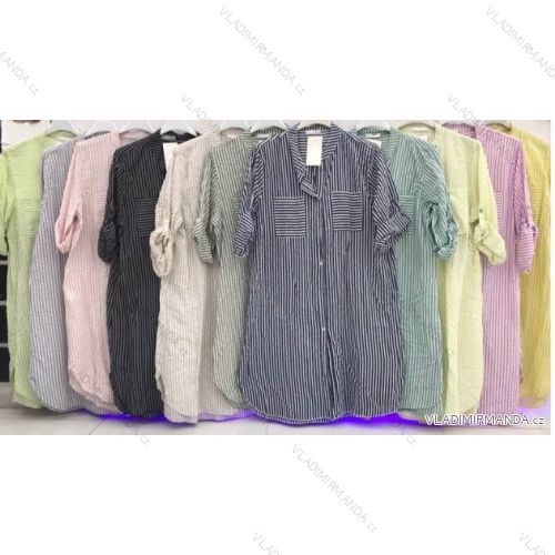 Long Sleeve Tunic Shirt 3/4 Sleeves Ladies Oversized (UNI XL-2XL) ITALIAN FASHION IML20070304