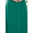 308-1 KARINE - Trapezoidal Dress with Asymmetrical Pleat - Green
