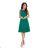 308-1 KARINE - Trapezoidal Dress with Asymmetrical Pleat - Green
