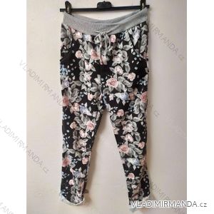 Women's tracksuit long black flowers (uni s / m / l) ITALIAN MODA IMD20073