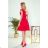 307-1 POLA dress with frills on the neckline - red
