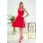 307-1 POLA dress with frills on the neckline - red
