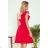 307-1 POLA dress with frills on the neckline - red
