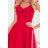 307-1 POLA dress with frills on the neckline - red
