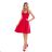 307-1 POLA dress with frills on the neckline - red
