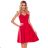 307-1 POLA dress with frills on the neckline - red
