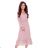 304-1 Chiffon Midi Dress with a Neckline and Frill - Dirty Pink
