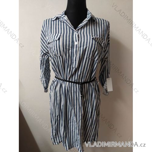 Women's Shirt Striped Summer Dress (uni s / m / l) ITALIAN FASHION IM62019
