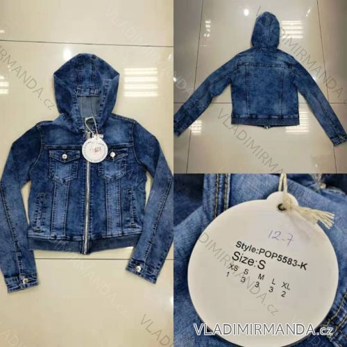 Jeans jacket with hood women (xs-xl) P.O.P. SEVEN MA119POP5500-KMA119POP5500-K