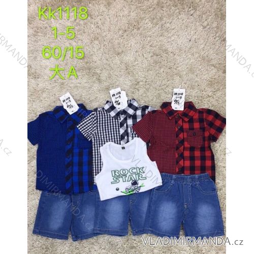 Set of summer shirts, tank tops and denim shorts for children (1-5 years) SAD SAD20KK1118
