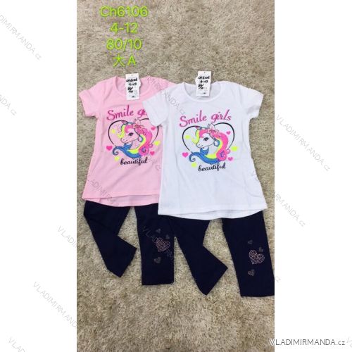 Summer T-shirt and leggings set 3/4 short children's girls girls (4-12 years) SAD SAD20CH6106