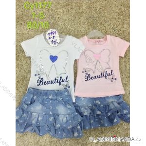 Summer T-shirt set short sleeve and denim skirt children's girl (1-5 years) SAD SAD20CY1177
