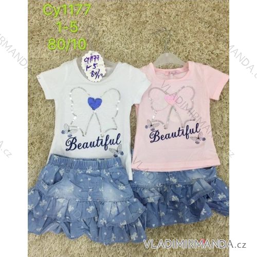 Summer T-shirt set short sleeve and denim skirt children's girl (1-5 years) SAD SAD20CY1177
