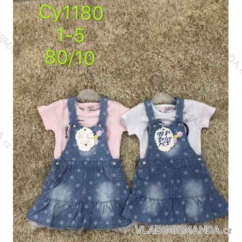 Summer T-shirt set short sleeve and denim skirt with laclem children's girl (1-5 years) SAD SAD20CY1180
