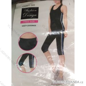 SET 3/4 LEGGINGS AND T-SHIRT FITNESS WOMEN (UNI S-M) TURKISH FASHION TM920043
