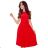 311-1 LILA Pleated dress with short sleeves - red
