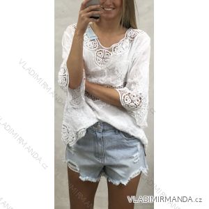 Shirt blouse short 3/4 sleeve lace ladies (UNI SL) ITALIAN FASHION IM13014