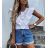Shirt blouse short 3/4 sleeve lace ladies (UNI SL) ITALIAN FASHION IM13014