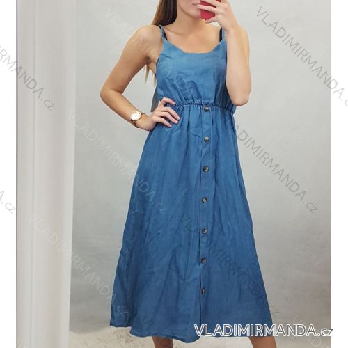 Denim short summer dress straps women (uni s / l) ITALIAN FASHION IM720103