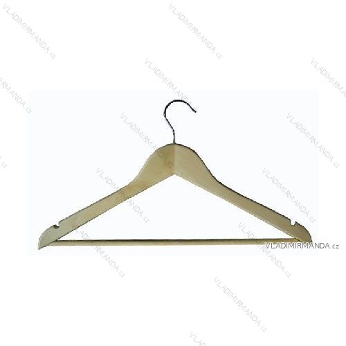 Wooden hangers with a rail and notches 44.5 cm
