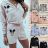 Set summer sweatshirt long sleeve and shorts women (UNI S / L) TURKISH FASHION IMK20142