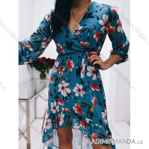 Summer dress long sleeve flowered women's (UNI S / L) ITALIAN FASHION IMK20151