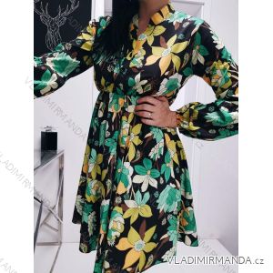 Summer Dress Shirt Long Sleeve Floral Women's (UNI S / L) ITALIAN FASHION IMK20156