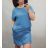 Women's denim summer short sleeve dress (uni l / 2xl) ITALIAN FASHION IM720149