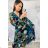 Summer long sleeve floral dress with ruffles women (UNI S / L) ITALIAN FASHION IMK20154