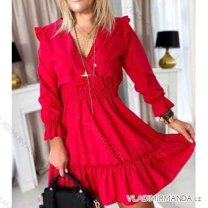 Summer long sleeve floral dress with ruffles women (UNI S / L) ITALIAN FASHION IMK20154