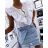 Shirt blouse short 3/4 sleeve lace ladies (UNI SL) ITALIAN FASHION IM13014