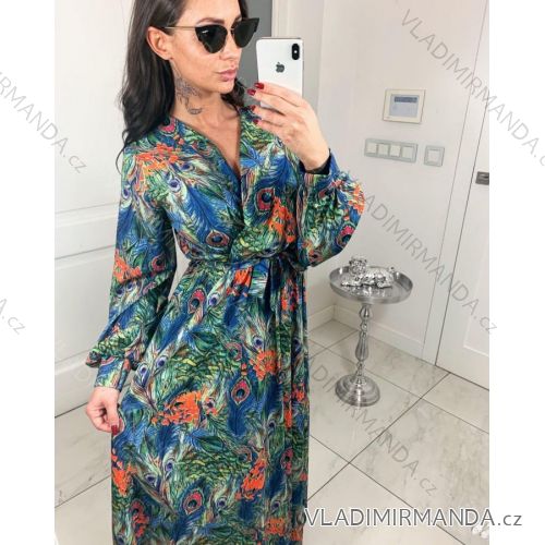 Summer long sleeve flowered women's dress (UNI S / L) ITALIAN FASHION IMK20150