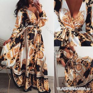 Summer long sleeve dress with ruffles women (UNI S / L) ITALIAN FASHION IMK20153