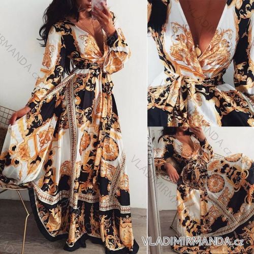 Summer long sleeve dress with ruffles women (UNI S / L) ITALIAN FASHION IMK20153