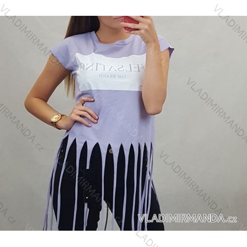 T-shirt short sleeve with fringes women (UNI S / M) ITALIAN FASHION IM920173