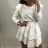Dress with vertical flounces - dark powder pink