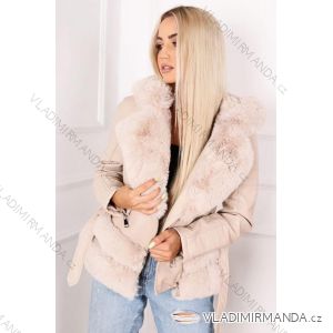 Jacket winter jacket with hood and fur women oversized (46-54) POLISH FASHION BLI19YP-18057-12