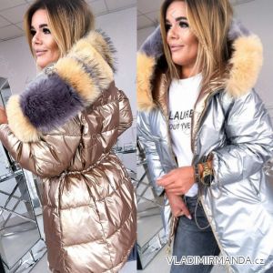 Jacket winter jacket with hood and fur women oversized (46-54) POLISH FASHION BLI19YP-18057-12