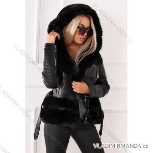 Jacket winter jacket with hood and fur women oversized (46-54) POLISH FASHION BLI19YP-18057-12