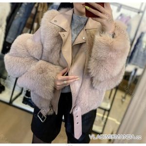 Jacket winter jacket with hood and fur women oversized (46-54) POLISH FASHION BLI19YP-18057-12