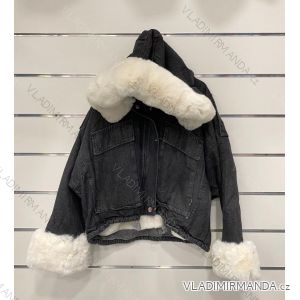 Jacket winter jacket with hood and fur women oversized (46-54) POLISH FASHION BLI19YP-18057-12