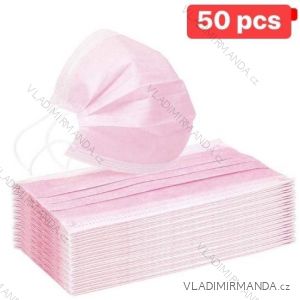 Protective face mask with a thick contact insole against 3 layers unisex viruses (one size) MADE IN CHINA ROUSKA5PINK50