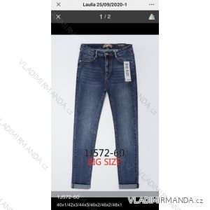 Jeans pants leatherette with zip (40-48) LAULIA JWA20095